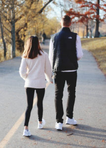 young couple walking